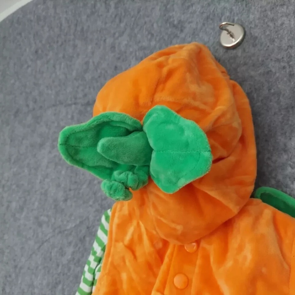 Pumpkin baby Costume 0 3 6 Months‎ Plush Embroidered Pullover Hat Leggings Top - Picture 4 of 6